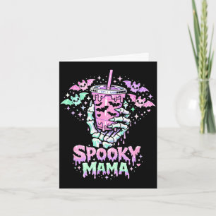 Cartão Mamãe assustadora pastel goth mão de esqueleto caf