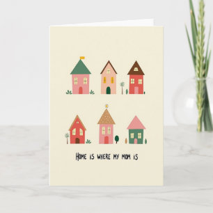 Cartão Mamãe Casa Ilustração Carta