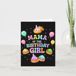 Cartão Mamãe da garota de aniversário kawaii bolinho esma