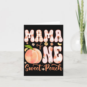 Cartão Mamãe de um doce pêssego festa de 1º aniversário m
