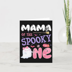 Cartão Mamãe De Um primeiro aniversario Rosa De Halloween