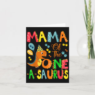 Cartão Mamãe Do Dinossauro primeiro aniversario Um-Surus