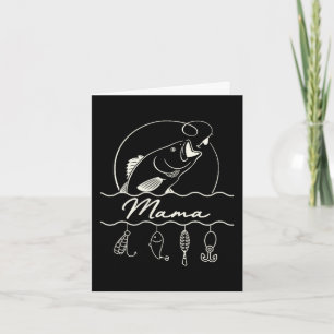 Cartão Mamãe do grande peixe pescando o-peixe-mente 1º