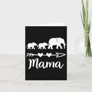Cartão Mamãe elefante 2 bebês filhos mãe de dois adorável