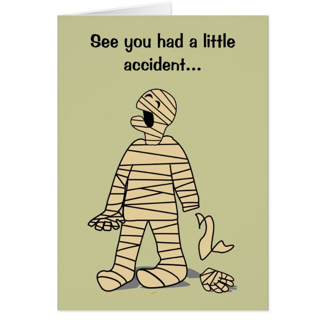 Cartão Mamãe Engraçada Quebrou A Mão Logo Sente-Se Melhor (Frente)