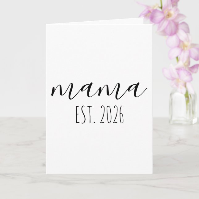 Cartão Mamãe Est. 2026 Mãe Para Ser Personalizado Minimal (Orquídea)