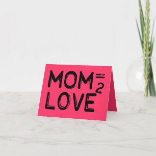 Cartão Mamãe Igual a Amor Rosa Quadrado