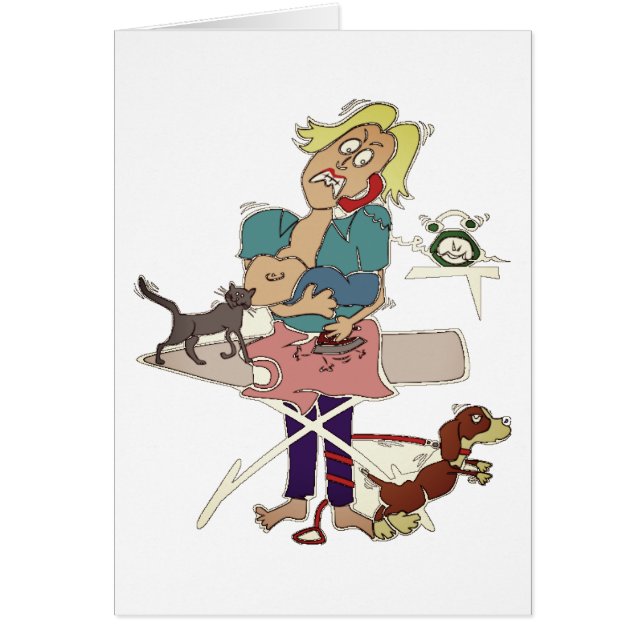 Cartão Mamãe Ocupada Pode Fazer Tudo, Placa De Dia de as  (Frente)