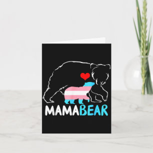 Cartão Mamãe urso trans orgulhosa mãe arco-íris transgêne