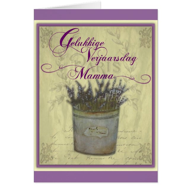 Cartão Mamães de Gelukkige Verjaarsdag (Frente)
