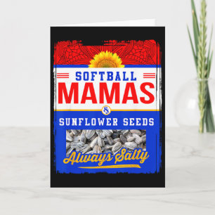Cartão Mamães de Softbol e Sementes de Girassol Sempre Ca