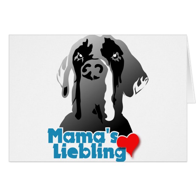 Cartão Mamas Lieblings Dogge (Frente Horizontal)