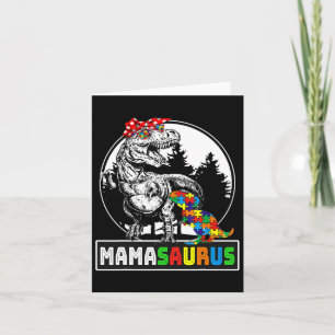 Cartão Mamasauro T Rex Dinossaur Mama Saurus Autism Aware