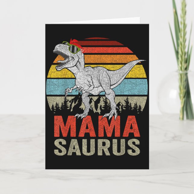 Cartão Mamasaurus Dinosaur Mama Saurus T Rex Funny Family (Frente)