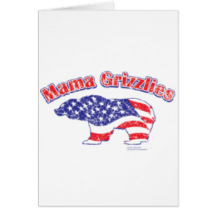 Cartão Mamma-Grizzly-Distressed