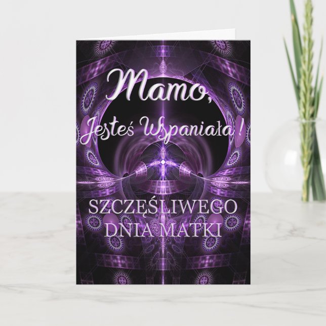Cartão Mamo, Jesteś Wspaniała-Polish Mother's Day Card (Frente)