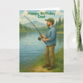Cartão Man Fishing Custom Birthday/Fathers Day