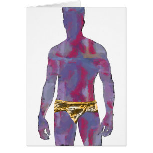 Cartão Man in Gold Underwear