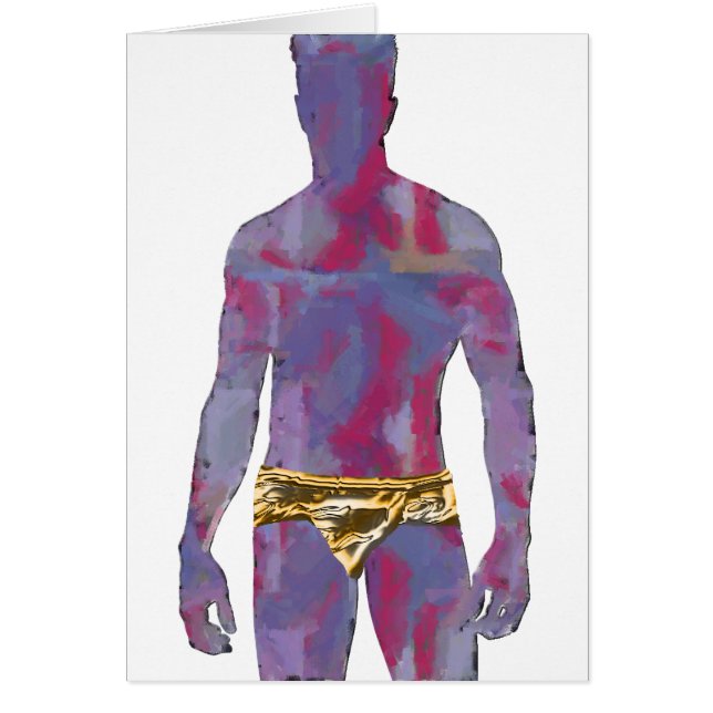 Cartão Man in Gold Underwear (Frente)