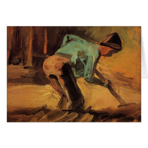 Cartão Man Stooping with Spade by Vincent van Gogh Card
