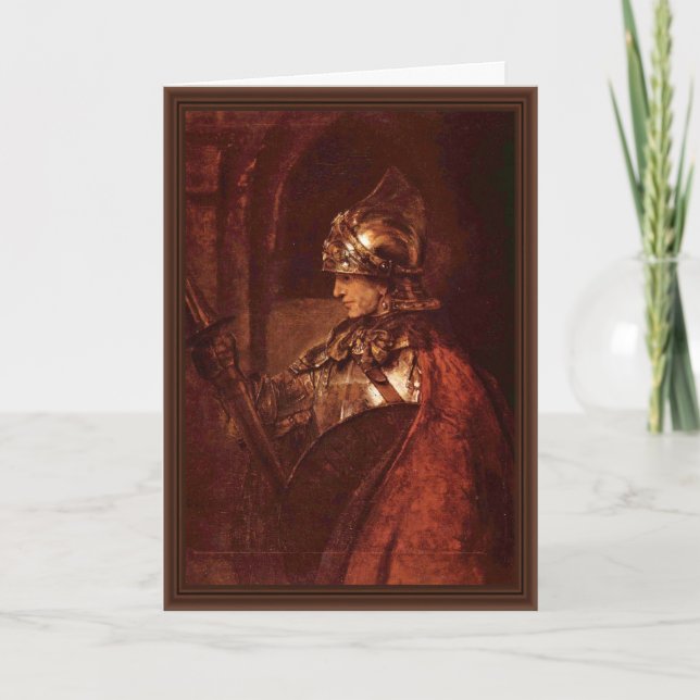 Cartão Man With Arms (Alexander The Great) By Rembrandt (Frente)