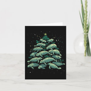 Cartão Manatear Árvore Natal Manatee Xmas Boys & Wom