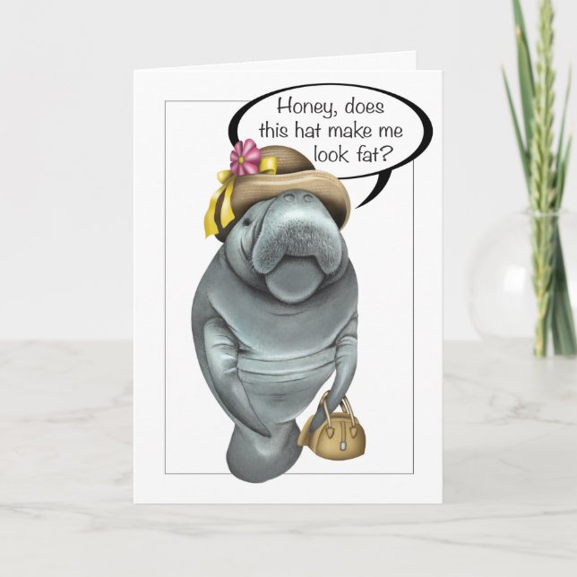Cartão Manatee Birthday Greeting Card (Frente)