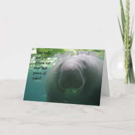 Cartão Manatee Birthday Last piece of cake Lady - 5x7