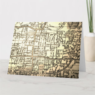 Cartão Manchester, CT Vintage Map