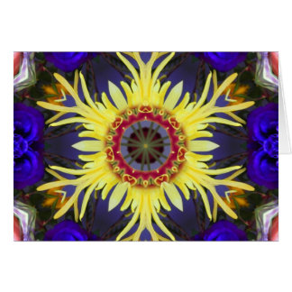 Cartão Mandala amarela brilhante da flor da estrela