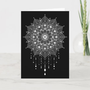 Cartão Mandala Boho Lótus Arte Zen Buda Botânica Suculent