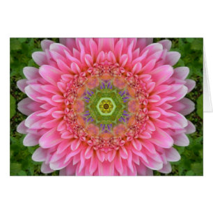 Cartão Mandala cura da dália cor-de-rosa