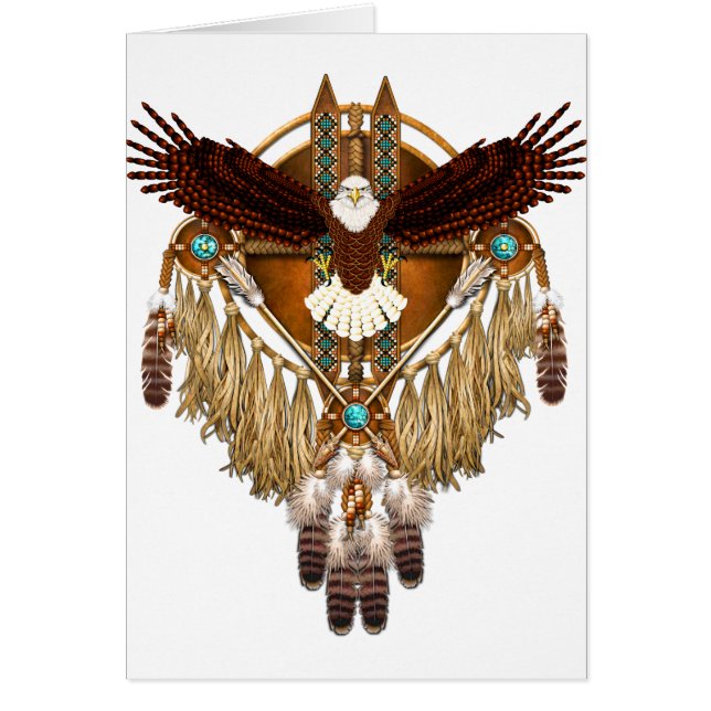 Cartão Mandala da águia americana - revisada (Frente)