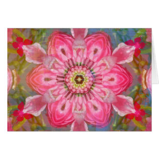 Cartão Mandala da borboleta do rosa do rosa