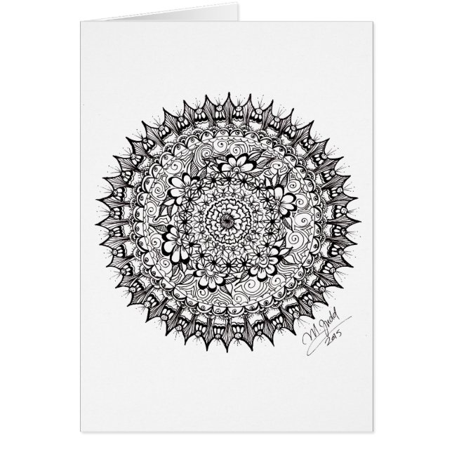 Cartão Mandala da flor (Frente)