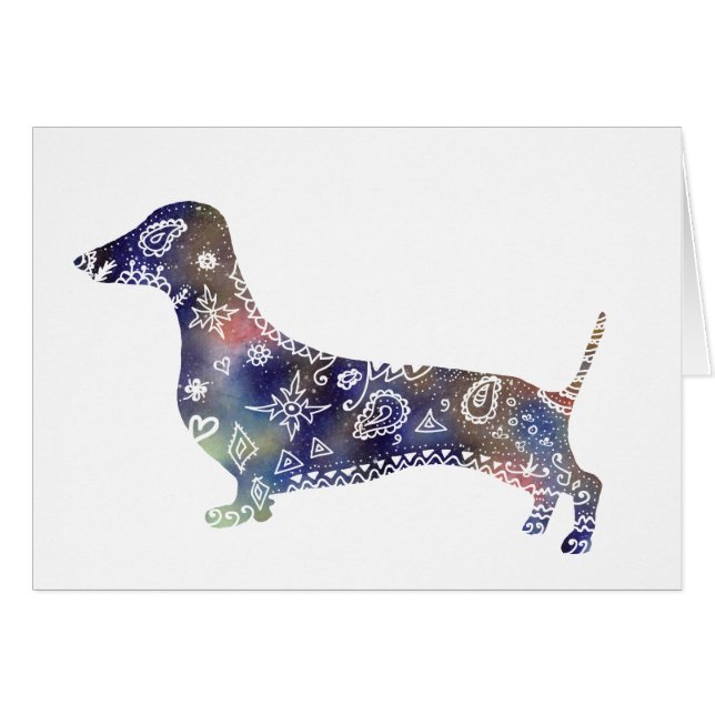 Cartão Mandala Dachshund All Occastions (Frente Horizontal)