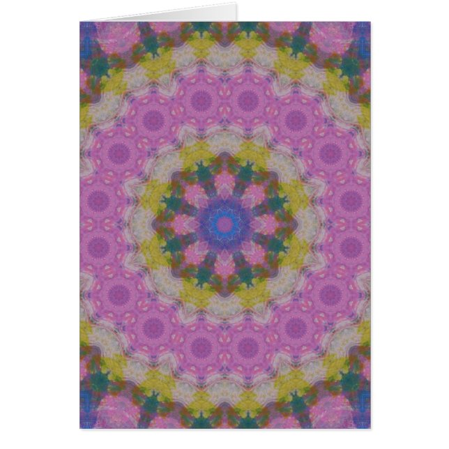 Cartão Mandala das cores Pastel (Frente)