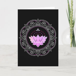 Cartão Mandala de Flor de Lótus Ioga Design de Flor de Ló