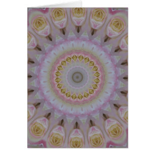 Cartão Mandala de rosas amarelos