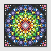 Cartão Mandala Dot Fractal Retro Hippie Trippy Pon