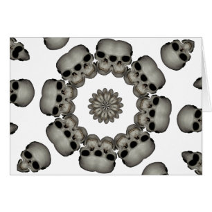 Cartão Mandala humana assustador do crânio