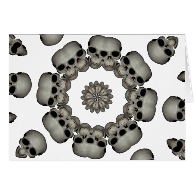 Cartão Mandala humana assustador do crânio (Frente Horizontal)