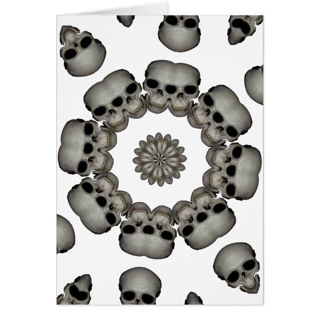 Cartão Mandala humana assustador do crânio (Frente)