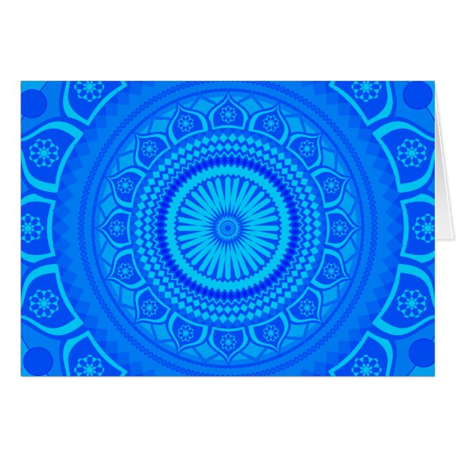Cartão mandala indiana Azul (Frente horizontal)