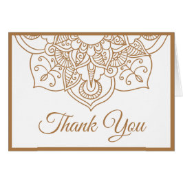 Cartão Mandala Obrigado Brown Boho Indiano Casamento Mode