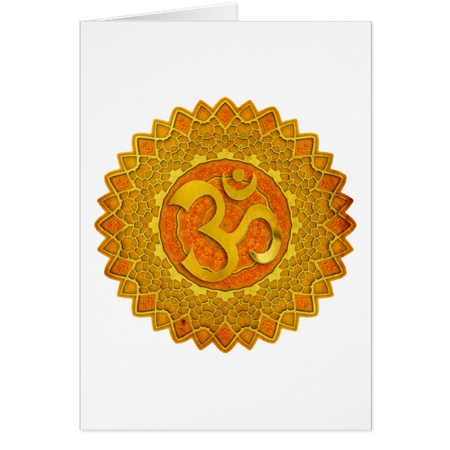 Cartão MANDALA OM - laranja | faça seu próprio histórico (Frente)