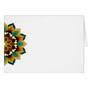 Cartão Mandala Padrão 02 em amarelo e em tom