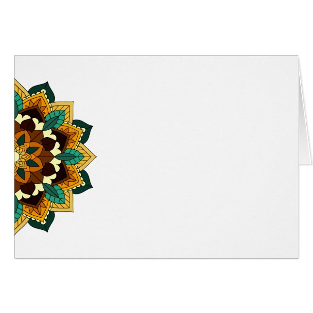 Cartão Mandala Padrão 02 em amarelo e em tom (Frente Horizontal)