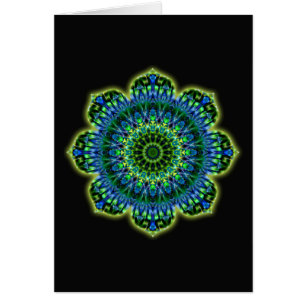 Cartão Mandala verde azul preto