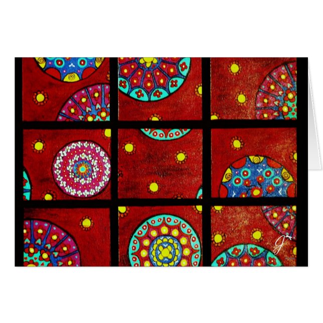 Cartão Mandalas no movimento (Frente horizontal)